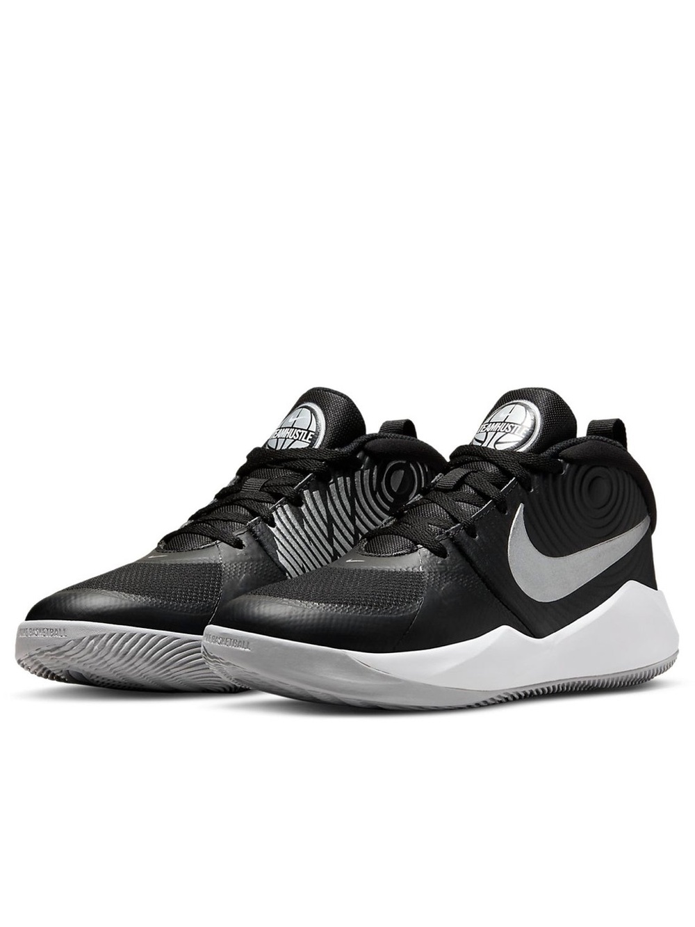 Nike Team Hustle D 9 'Black Silver' Kids Basketball Shoes